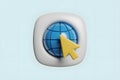 3D Icon of a Globe with a Cursor, Representing Internet and Technology Royalty Free Stock Photo