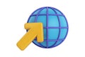 3D Icon of a Globe with an Upward Arrow, Representing Global Connection Royalty Free Stock Photo