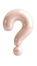 3d icon Glossy beige question seeking hovering against transparent background, representing questioning, wondering, mark Royalty Free Stock Photo