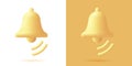 3d icon illustration of a school nell ringing, christmas bell