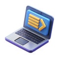 3D Icon of Laptop with Code Editor and File Management on Screen Isolated on White Background Royalty Free Stock Photo