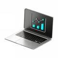 3D icon, Laptop with a Graph Icon Royalty Free Stock Photo