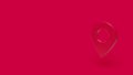 3D icon of map pin with red background