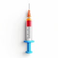 A 3D icon of a medical syringe with a white background Royalty Free Stock Photo