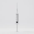 A 3D icon of a medical syringe with a white background Royalty Free Stock Photo
