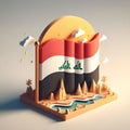 3d icon modern Flag Iraq ai generator