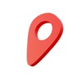 3D icon navigation pin. Red map pointer. Navigation element for browser. Web location point. 3D rendering. Isolated on white Royalty Free Stock Photo