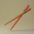 3d icon orange chopsticks Royalty Free Stock Photo