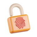 Fingerprint Biometric Security 3D Icon Illustrations Royalty Free Stock Photo