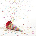 Party confetti 3D icon isolated on white background Royalty Free Stock Photo