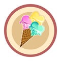 3D icon of pink heart icecream