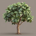 3d icon Pistachio tree, isolated on white background. 3d illustration