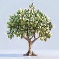 3d icon Pistachio tree, with pistachio nuts isolated on white background. 3d illustration