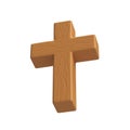 3d icon rendering Wooden Cross, symbol of the resurrection of Jesus Christ. He is risen. Easter resurrection illustration. Royalty Free Stock Photo