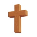 3d icon rendering Wooden Cross, symbol of the resurrection of Jesus Christ. He is risen. Easter resurrection Royalty Free Stock Photo