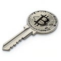 Bitcoin encryption key 3D icon