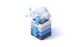 3D Icon of Cloud Data Storage with Arrows and Layers cloud storage server Royalty Free Stock Photo