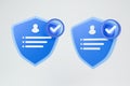 A 3D icon representing cybersecurity, featuring a checklist and user data. Royalty Free Stock Photo