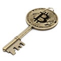 Bitcoin encryption key 3D icon Royalty Free Stock Photo