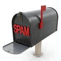 Spam Mail 3D Icon on White Background Ã¢â¬\' Email Filtering and Security Royalty Free Stock Photo