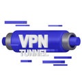 VPN Secure Connection Tunnel 3D Icon