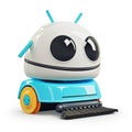 A 3D icon of a robot mop with a white background Royalty Free Stock Photo