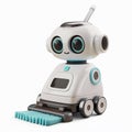 A 3D icon of a robot mop with a white background Royalty Free Stock Photo