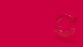 3D icon of rotate arrow with red background Royalty Free Stock Photo