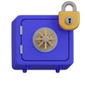 Safe Deposit Box Security 3D Icon Royalty Free Stock Photo