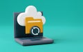 3D Icon of Sync Folder Document File on cloud Icon. 3D Render