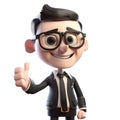 3d icon thumb up Ok sign and gesture language concept. Young smiling man cartoon character standing showing ok sign with fingers Royalty Free Stock Photo