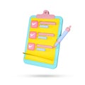 3d icon of to do list concept or notes Royalty Free Stock Photo