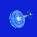 A 3d icon of translucent Target archery with arrow. Royalty Free Stock Photo