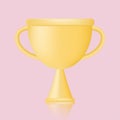 3d icon vector Champion trophy. Gold cup. Winner concept. 3d vector icon Royalty Free Stock Photo