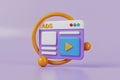 3D Icon of a Web Browser Window with \