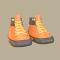 3D icon worker shoes rendered isolated on the colored background