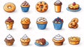 2D icons: A bakerâs digital toolbox. Royalty Free Stock Photo