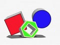 3d icons in graph red green and blue Royalty Free Stock Photo