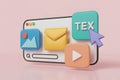 3D Icons Representing Digital Content and Online Interaction Royalty Free Stock Photo