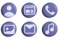 3d icons for a social network or website. My profile, news, calls, gallery, messages, music