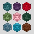 d 20 icosahedron dice vector illustration mtg rpg Royalty Free Stock Photo