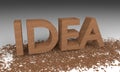 3D Idea wood chipping text