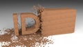 3D Idea wood chipping text