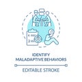 2D identify maladaptive behaviors blue line icon concept Royalty Free Stock Photo