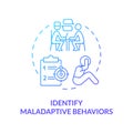 2D identify maladaptive behaviors gradient line icon concept Royalty Free Stock Photo