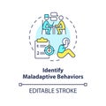 2D identify maladaptive behaviors line icon concept Royalty Free Stock Photo
