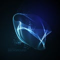 3D illuminated abstract shape of glowing particles