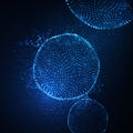 3D illuminated sphere of glowing particles