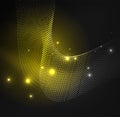 3D illuminated wave of glowing particles Royalty Free Stock Photo