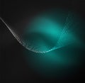 3D illuminated wave of glowing particles Royalty Free Stock Photo